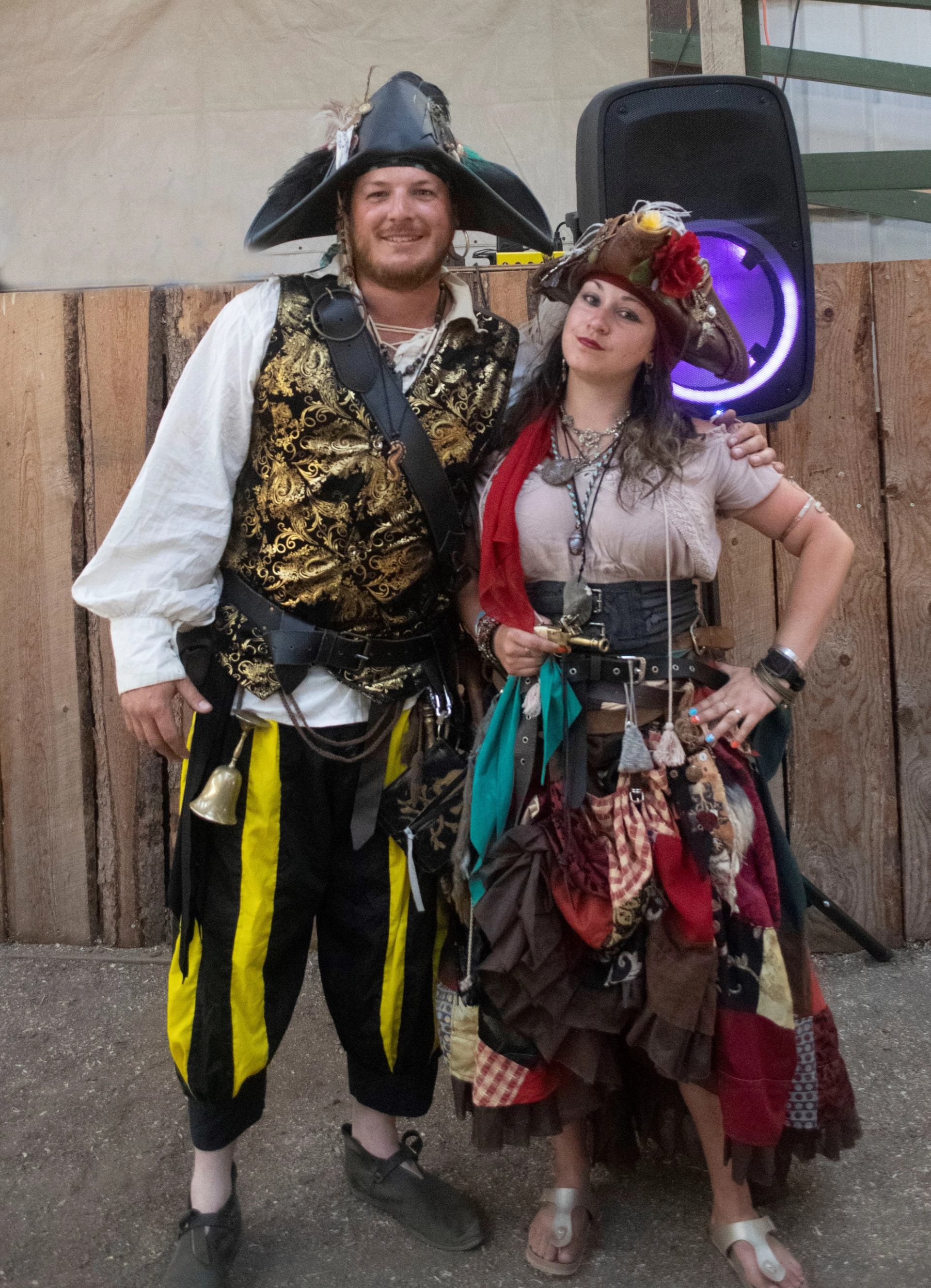 A couple dressed in their festive wear