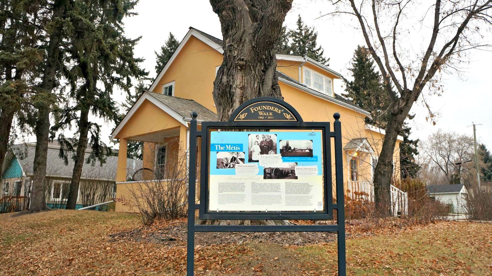 Information sign outside the building.