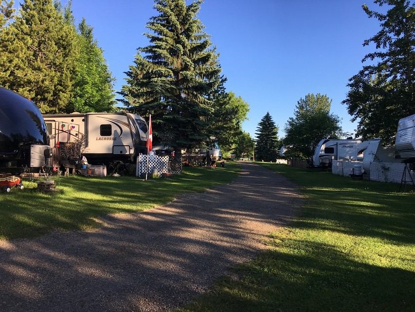 RV campsites at Sandy Beach Campground.