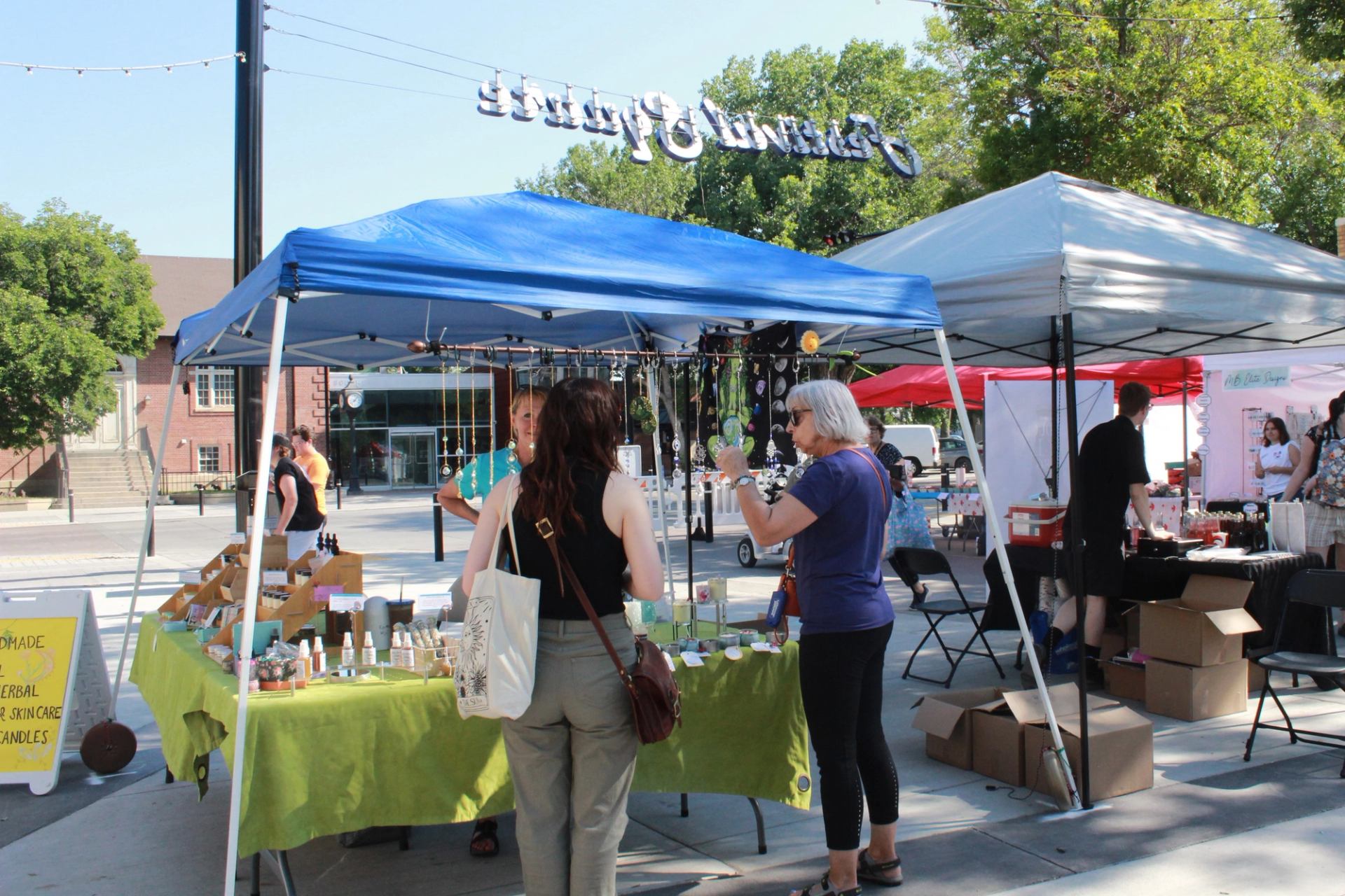 Outdoor vendors booths.