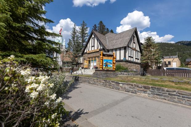 Outside the Banff Visitor Centre.