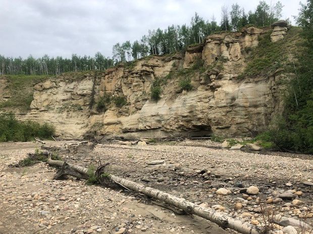 Sandstone cliffs in Cotillion Park.