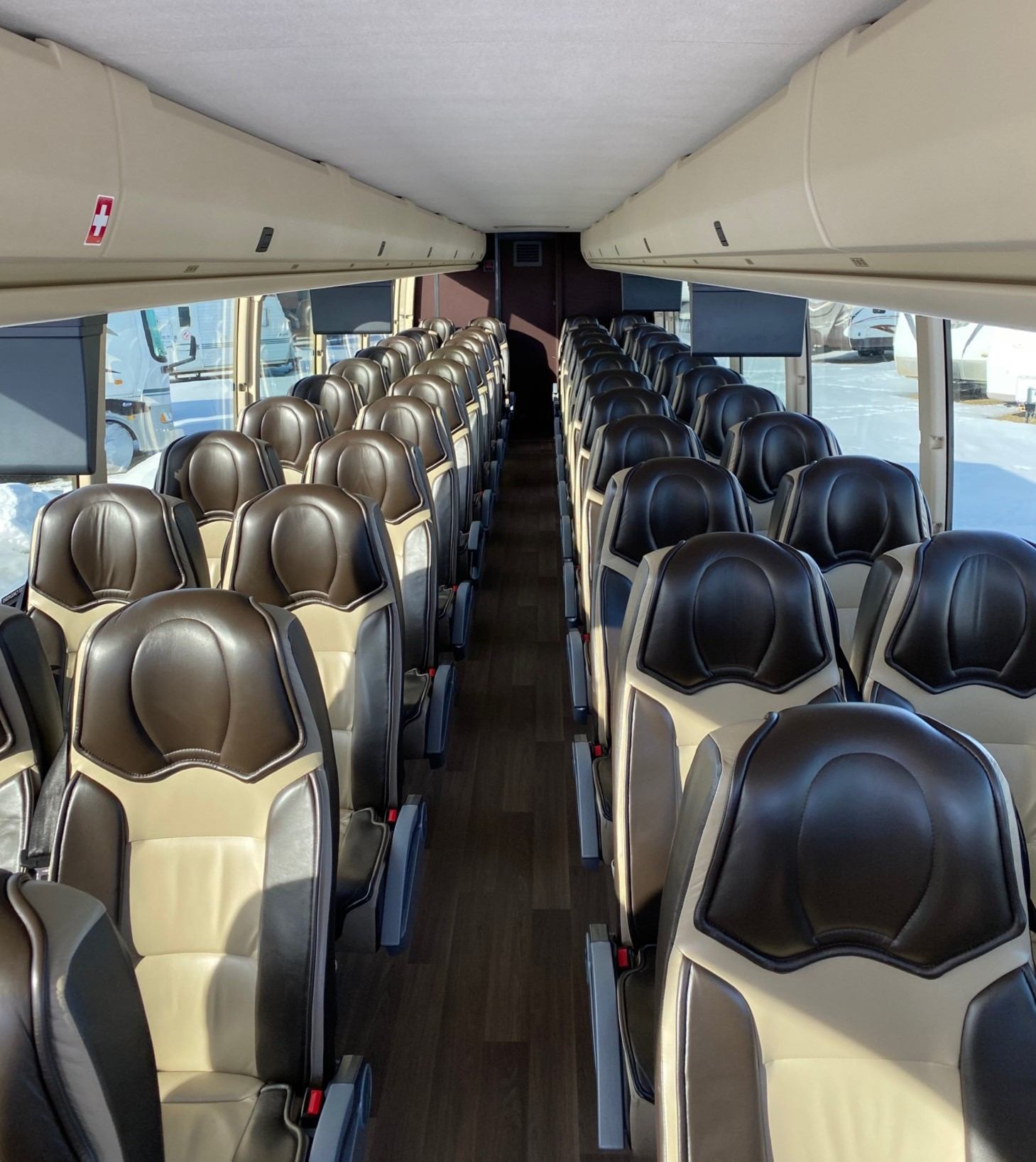 Internal view of Luxury Coach Buses for Custom Tours through Alberta and BC