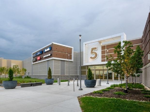 The exterior of the Premium Outlet Collection at the Edmonton International Airport.