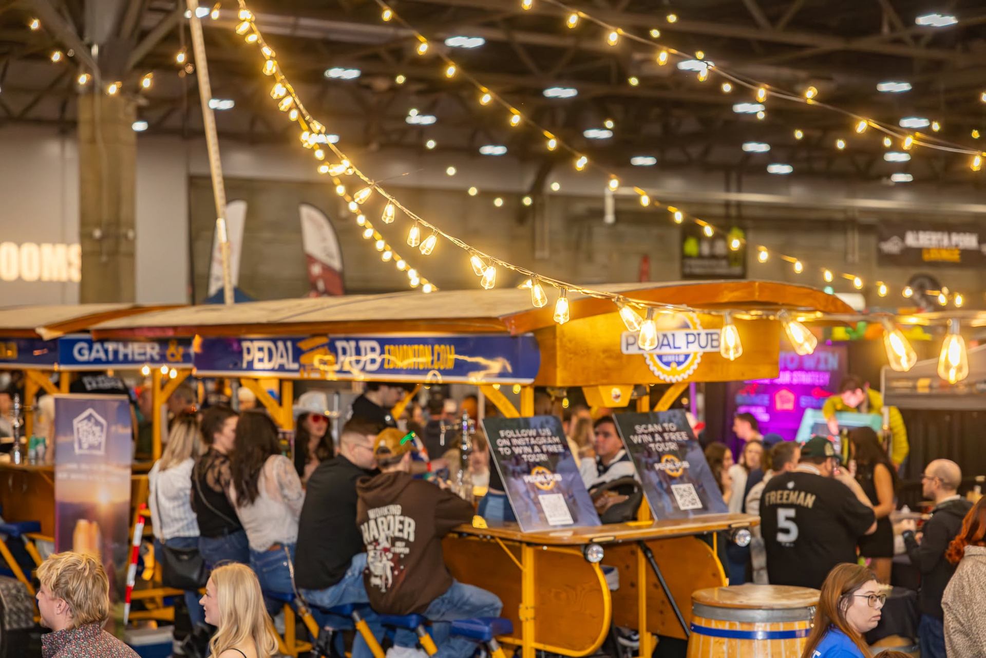 Picture showing the ambience of Beerfest with lights