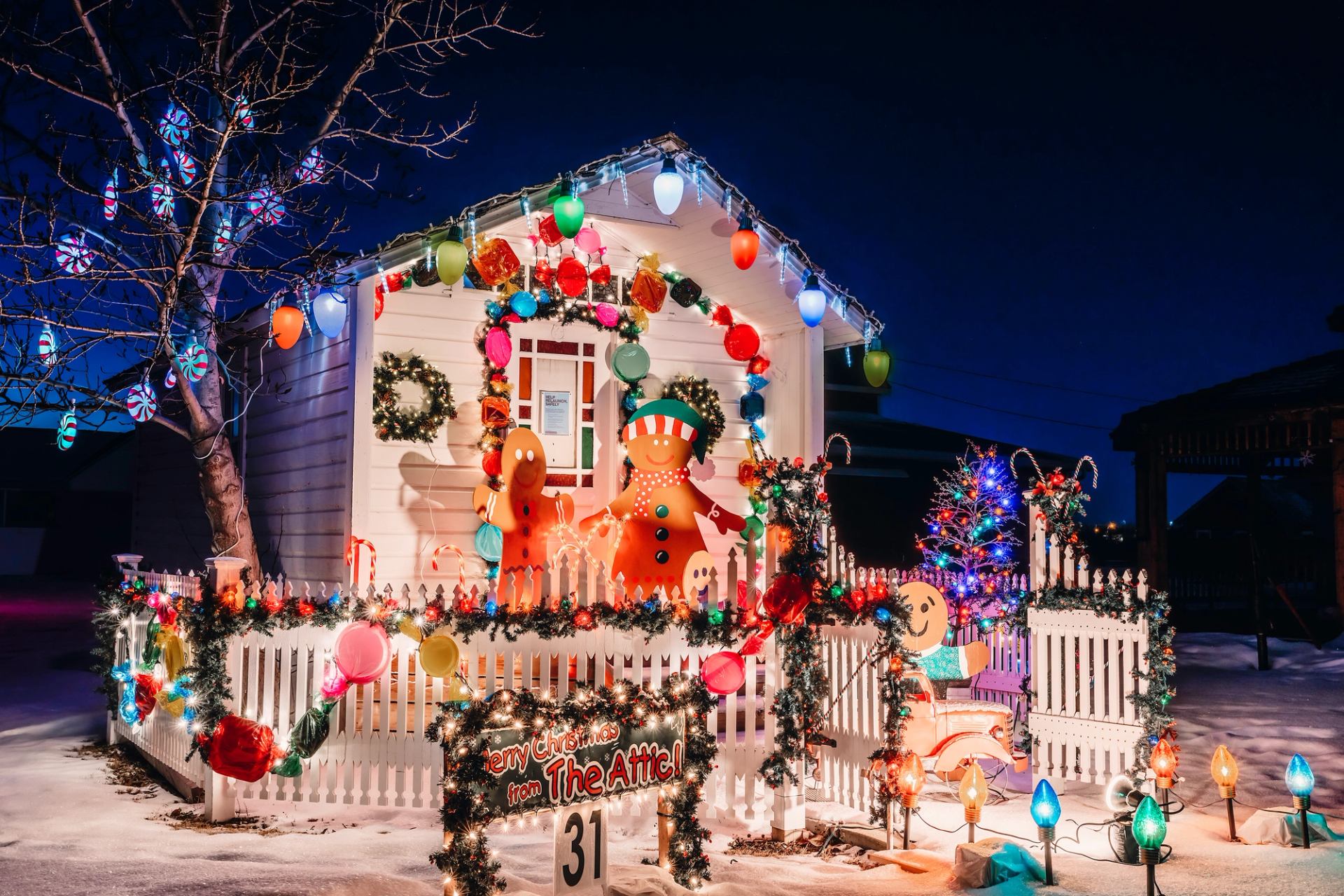 One of the beautiful displays at Light the Night at Stettler Museum.