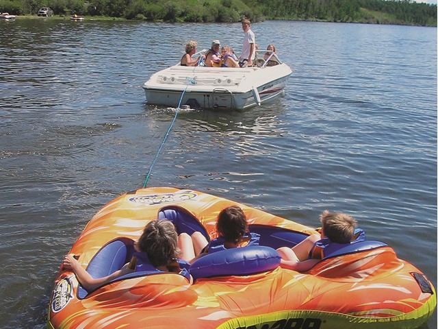 People boating on the lake
