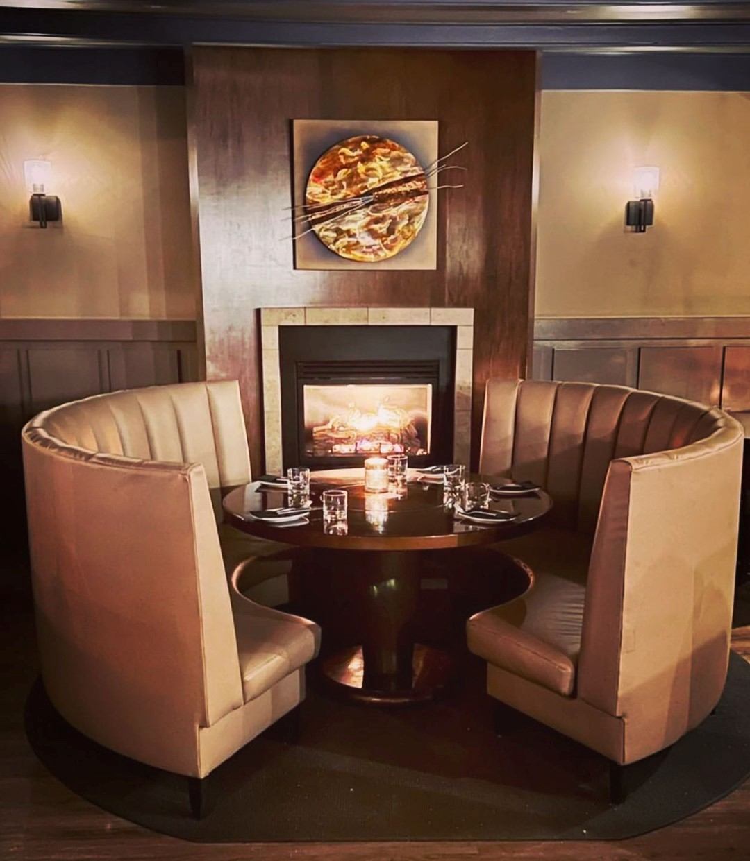 Booth seating at the restaurant