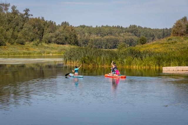 Kayakers at Chickakoo Lake Recreation Area.