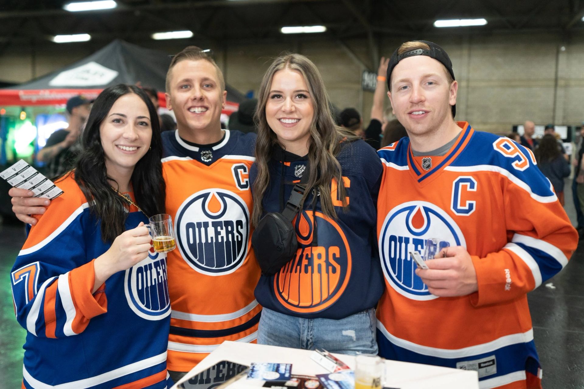 Edmonton Oilers fans enjoying Beerfest