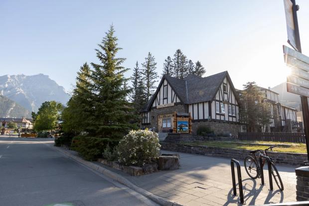 Outside the Banff Visitor Centre.