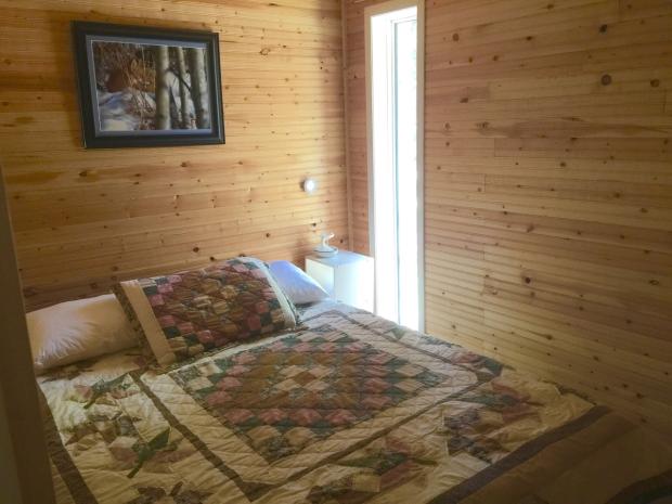 A bedroom at the Sheep Creek Back Country Lodge.