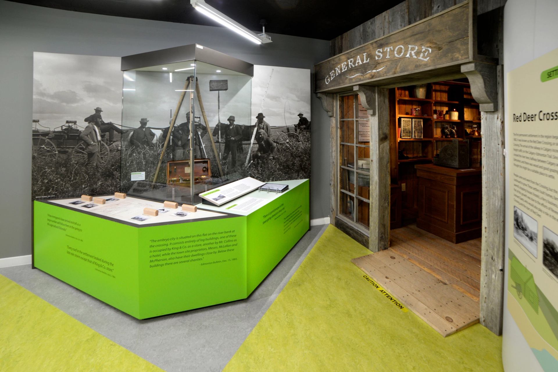 Interactive exhibits combine modern and historical elements.
