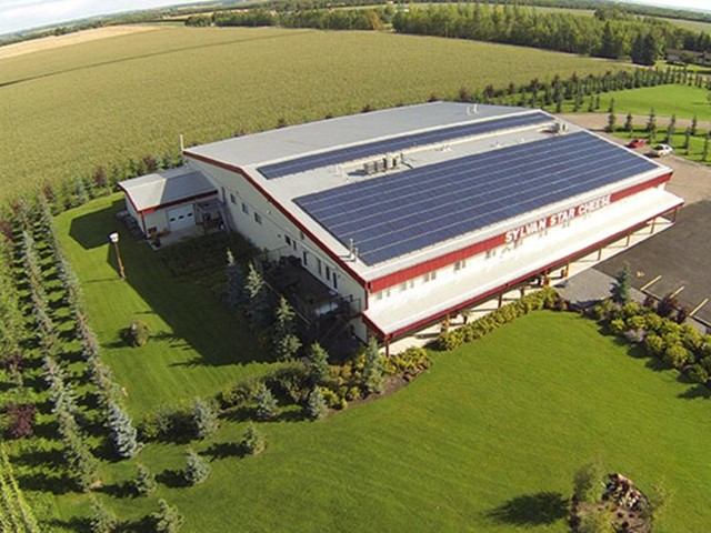A aerial view of the farm