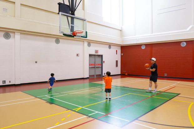 Basketball court at Terwillegar Community Recreation Centre.