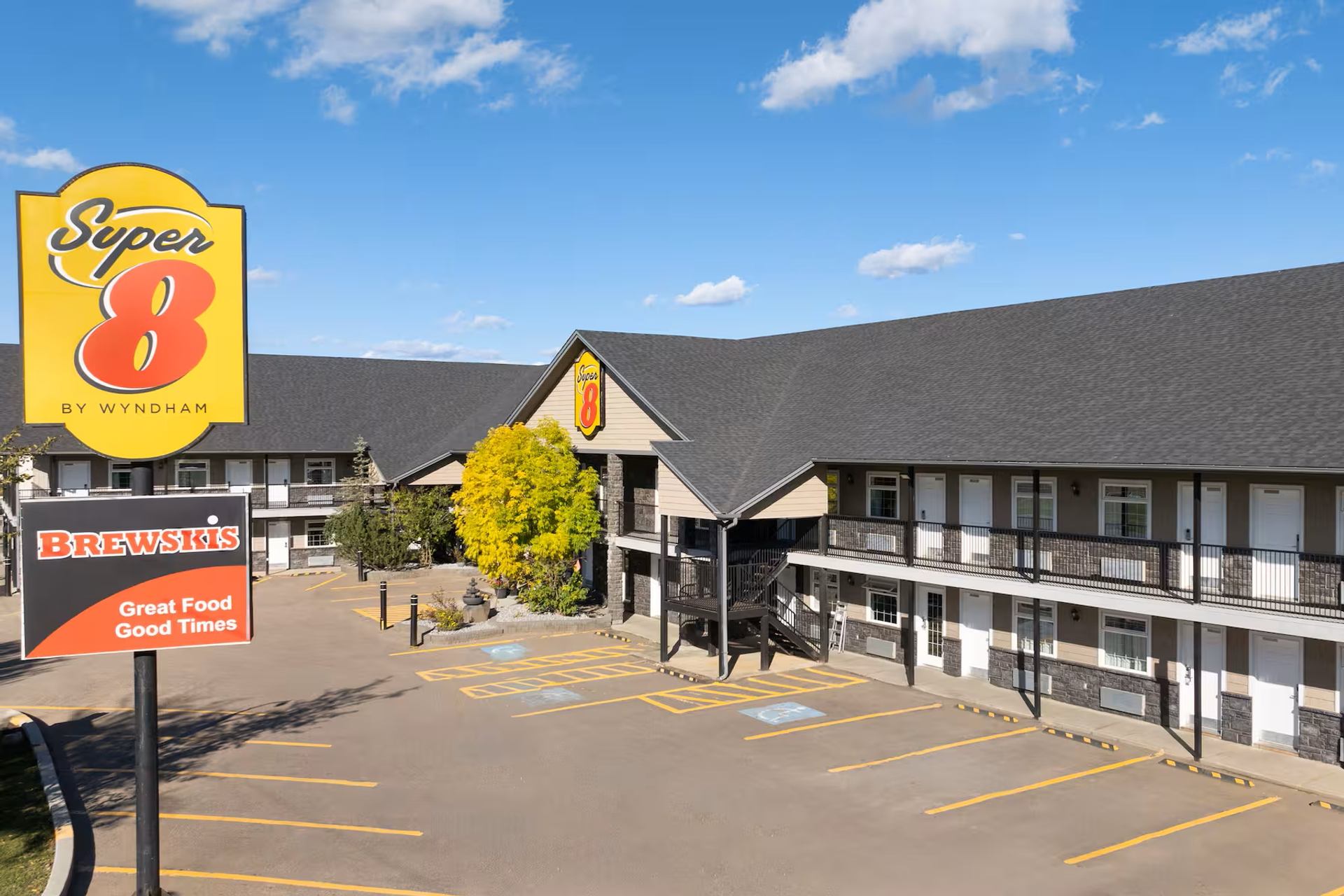 Super 8 by Wyndham Fort McMurray features convenient parking and exterior room access.