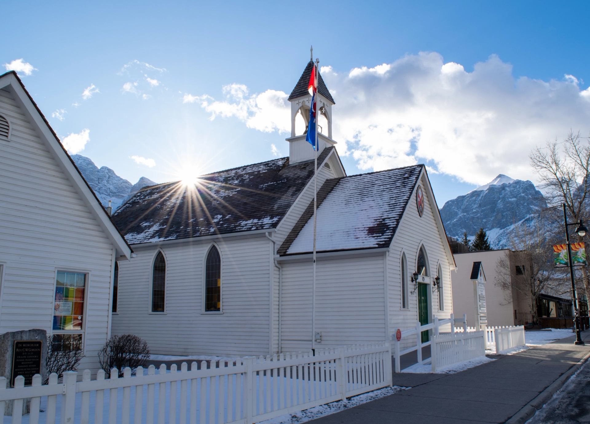 Main Street beautiful Canmore in Rocky Mountains
