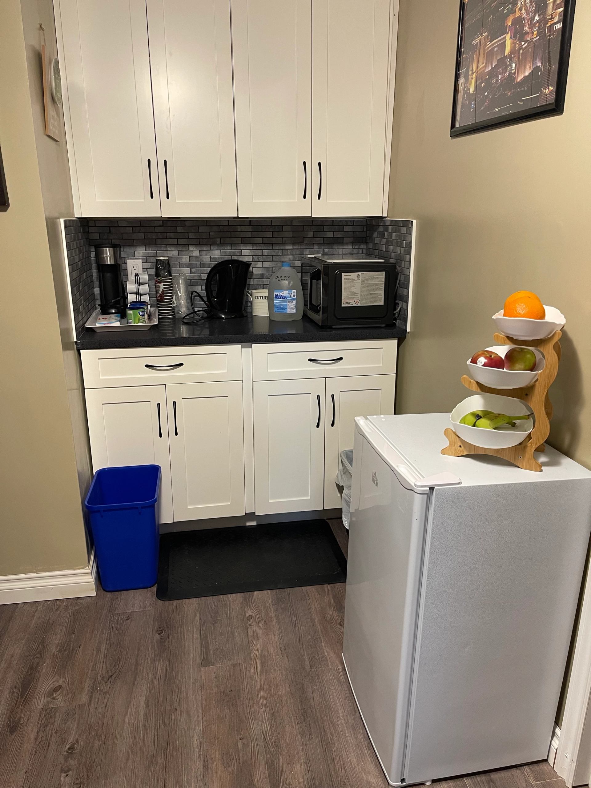 Kitchenette area in one of the guest rooms.