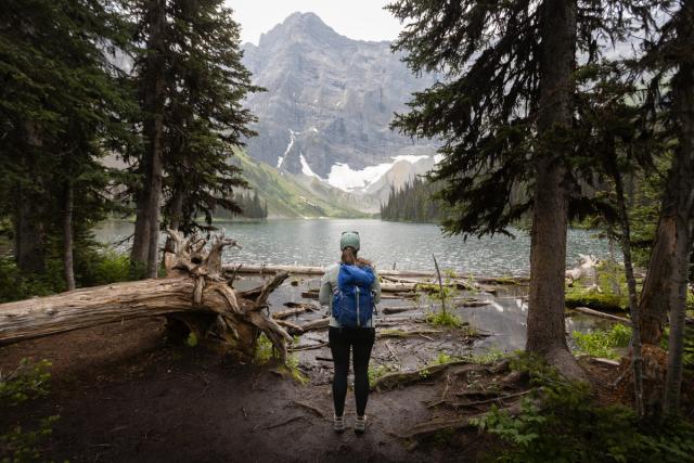 Hiker at Rawson Lake.