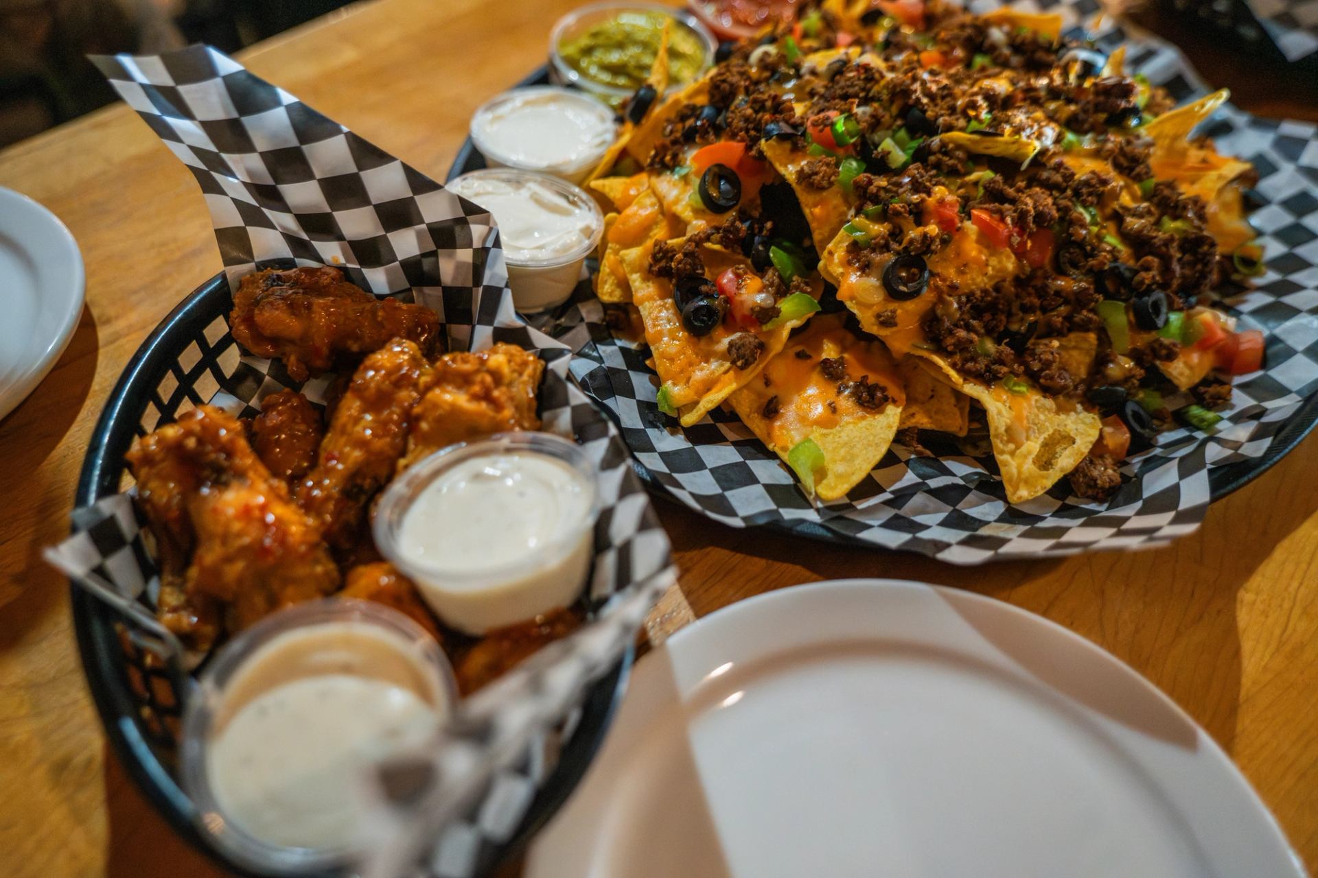 Wings and nachos at the Water Valley Saloon.