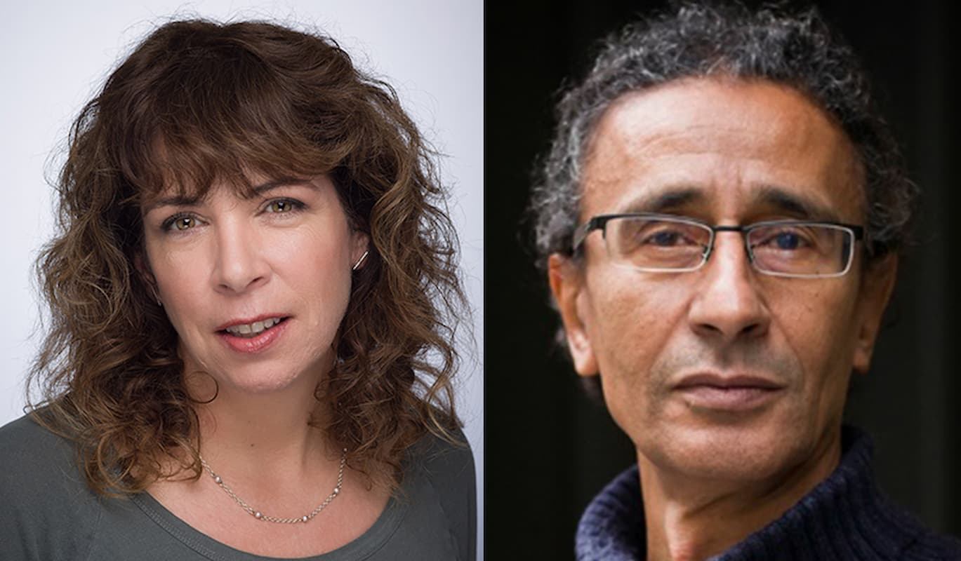 Side by side portraits of the presenting artists.