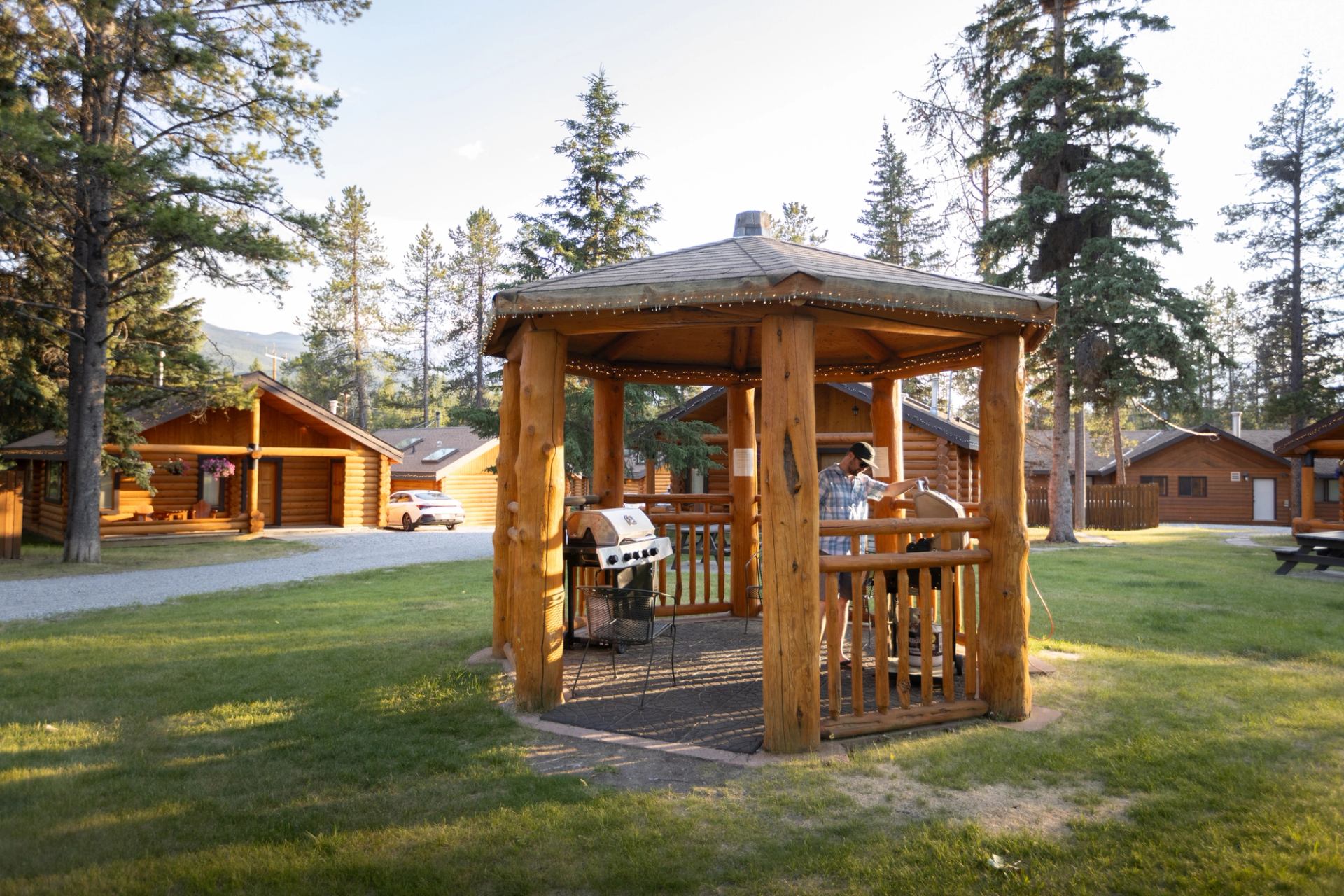 Public area at Castle Mountain Chalets.