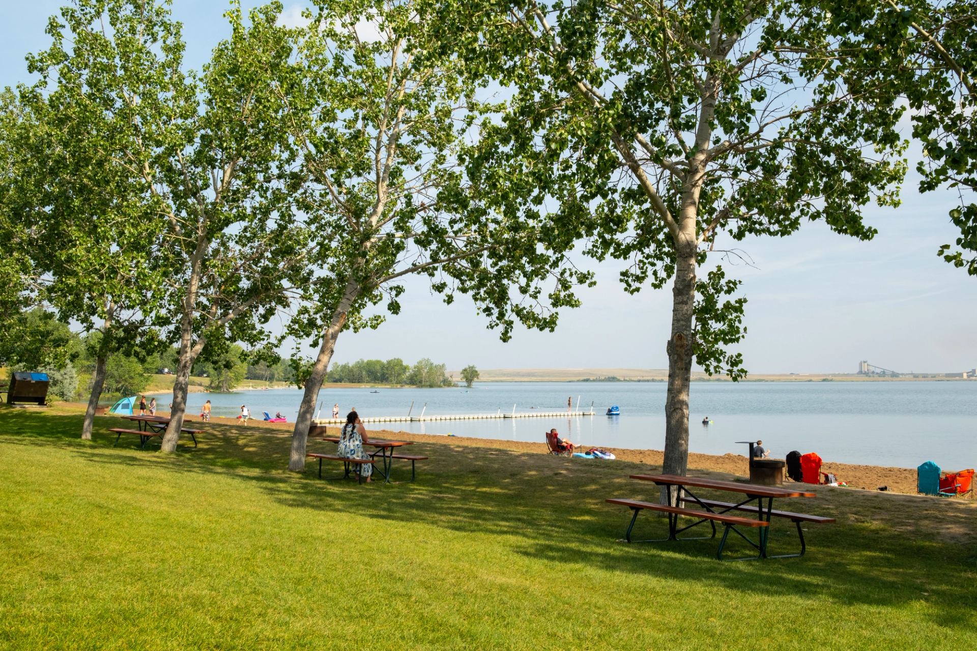 The beach at Prairie Oasis Park in Alberta.