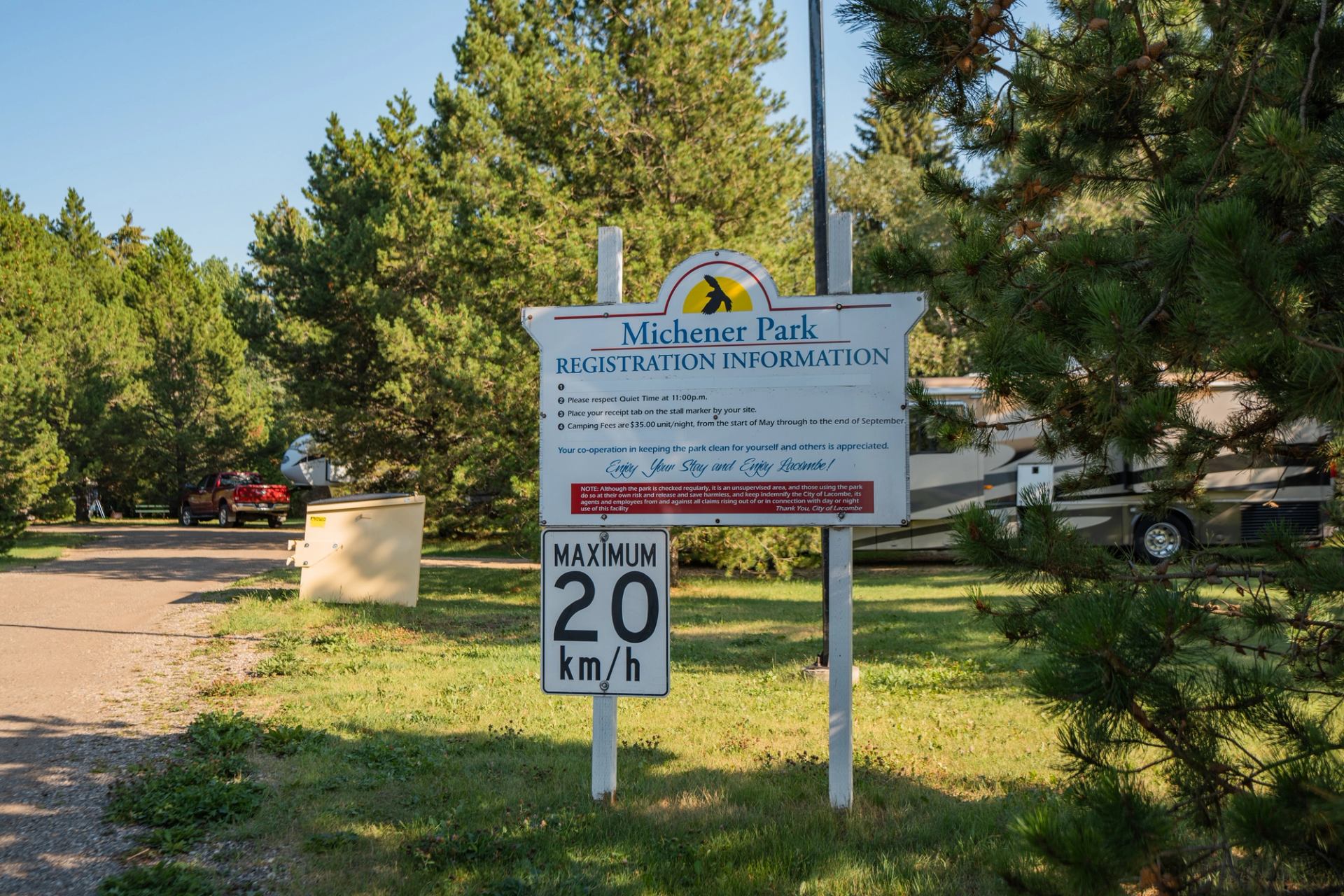 Sign at Michener Park Campground.