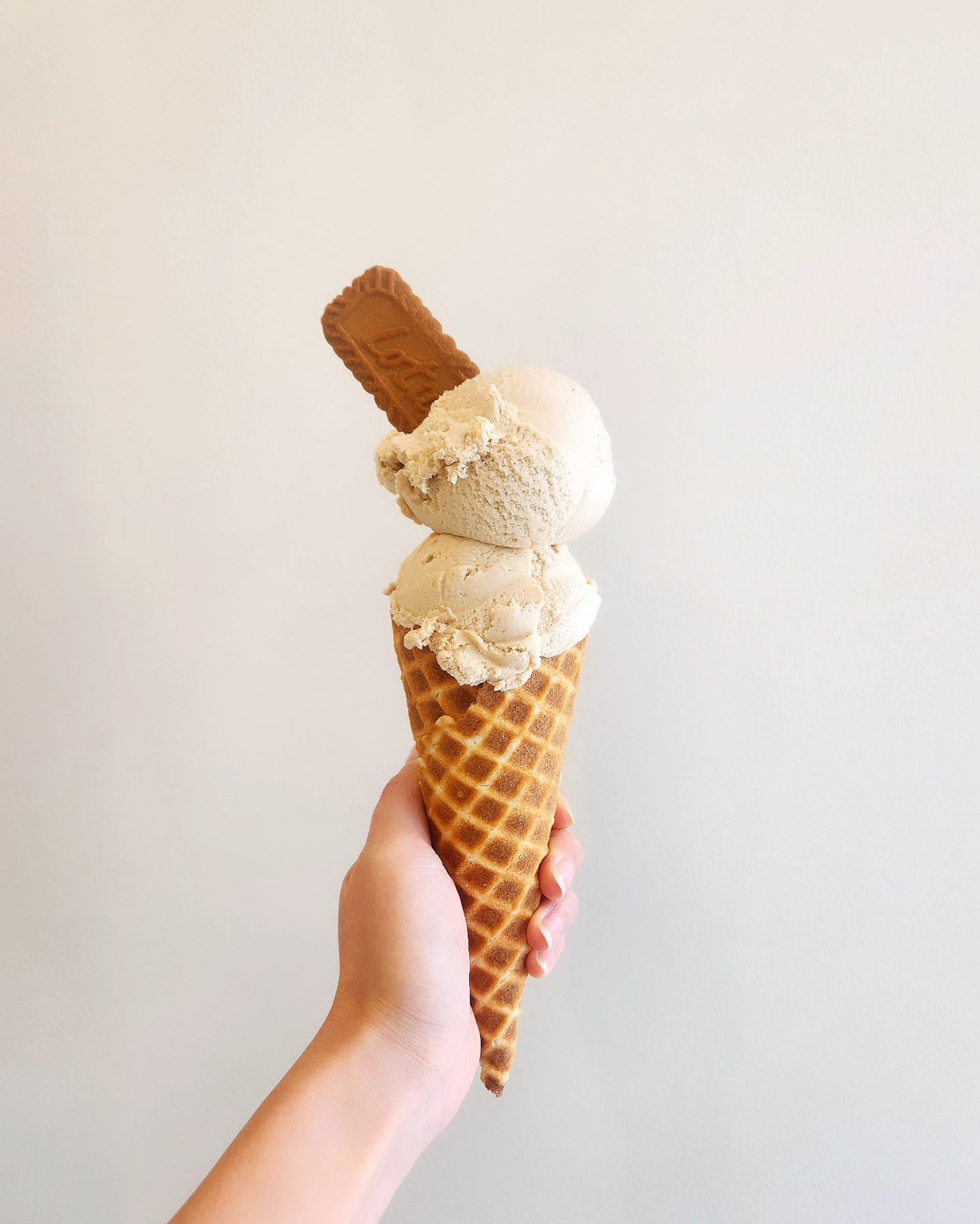 Rich & decadent cookie butter ice cream infused with white miso for an umami kick in a waffle cone.