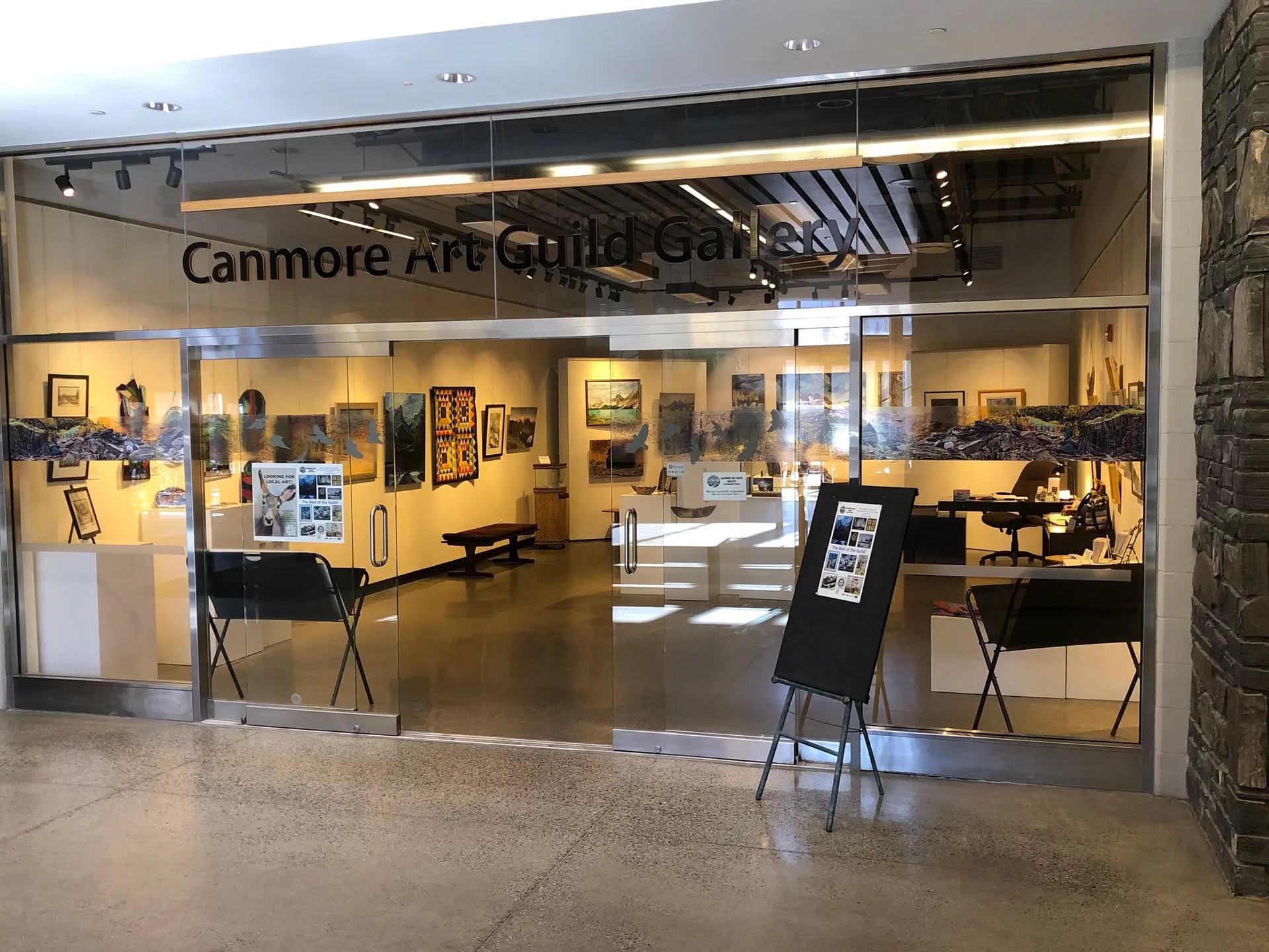 Interior of Canmore Art Guild Gallery