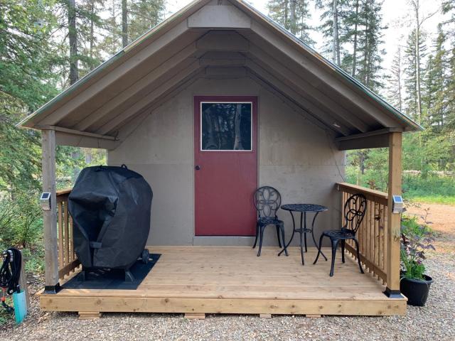 Exterior of a cabin at Zama City Campground.