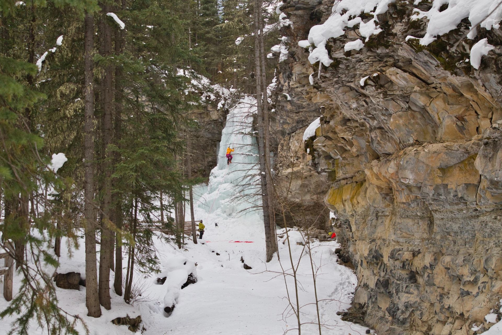 Ice climbers at Troll Falls