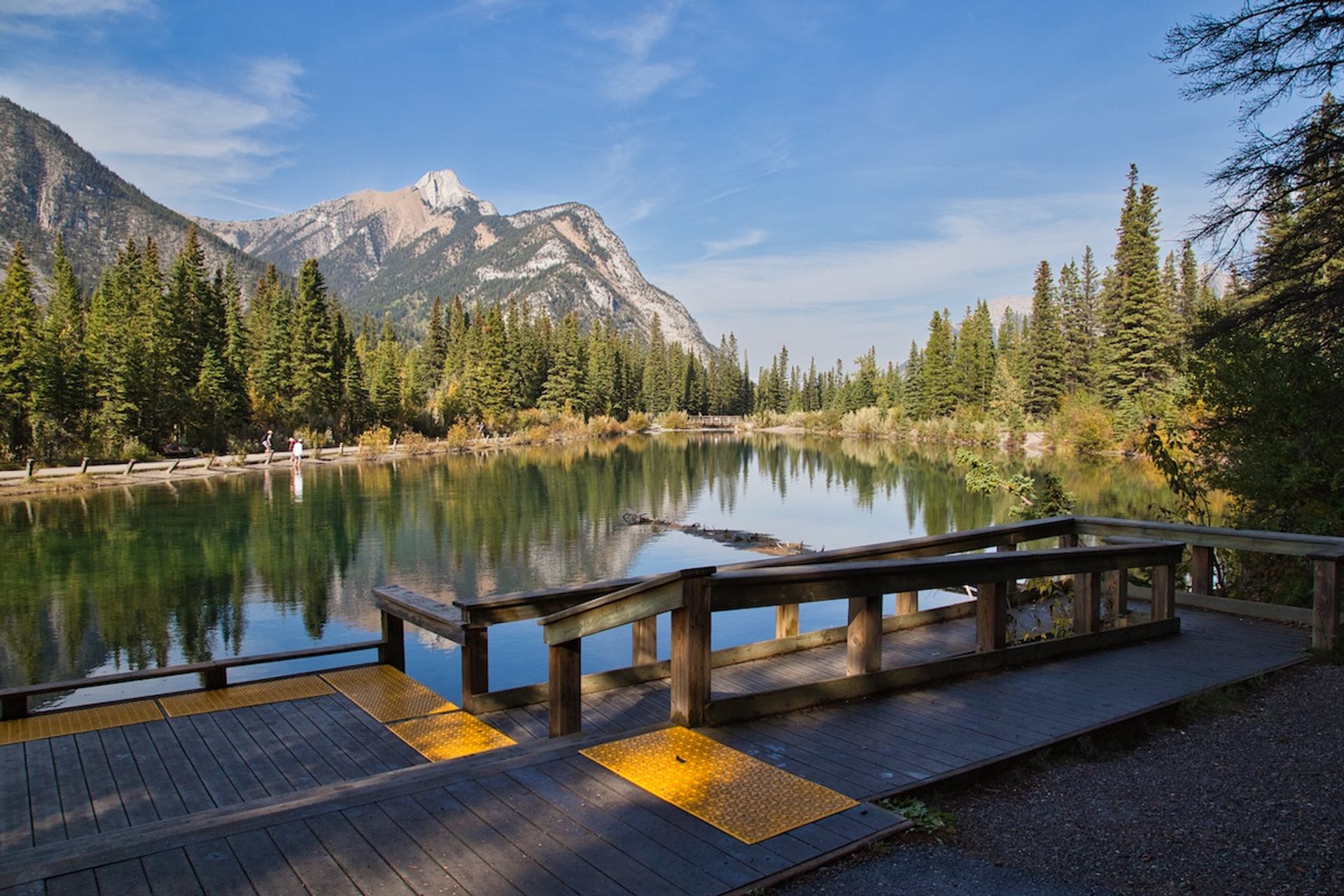 A wheelchair ramp at Mt Lorette Ponds