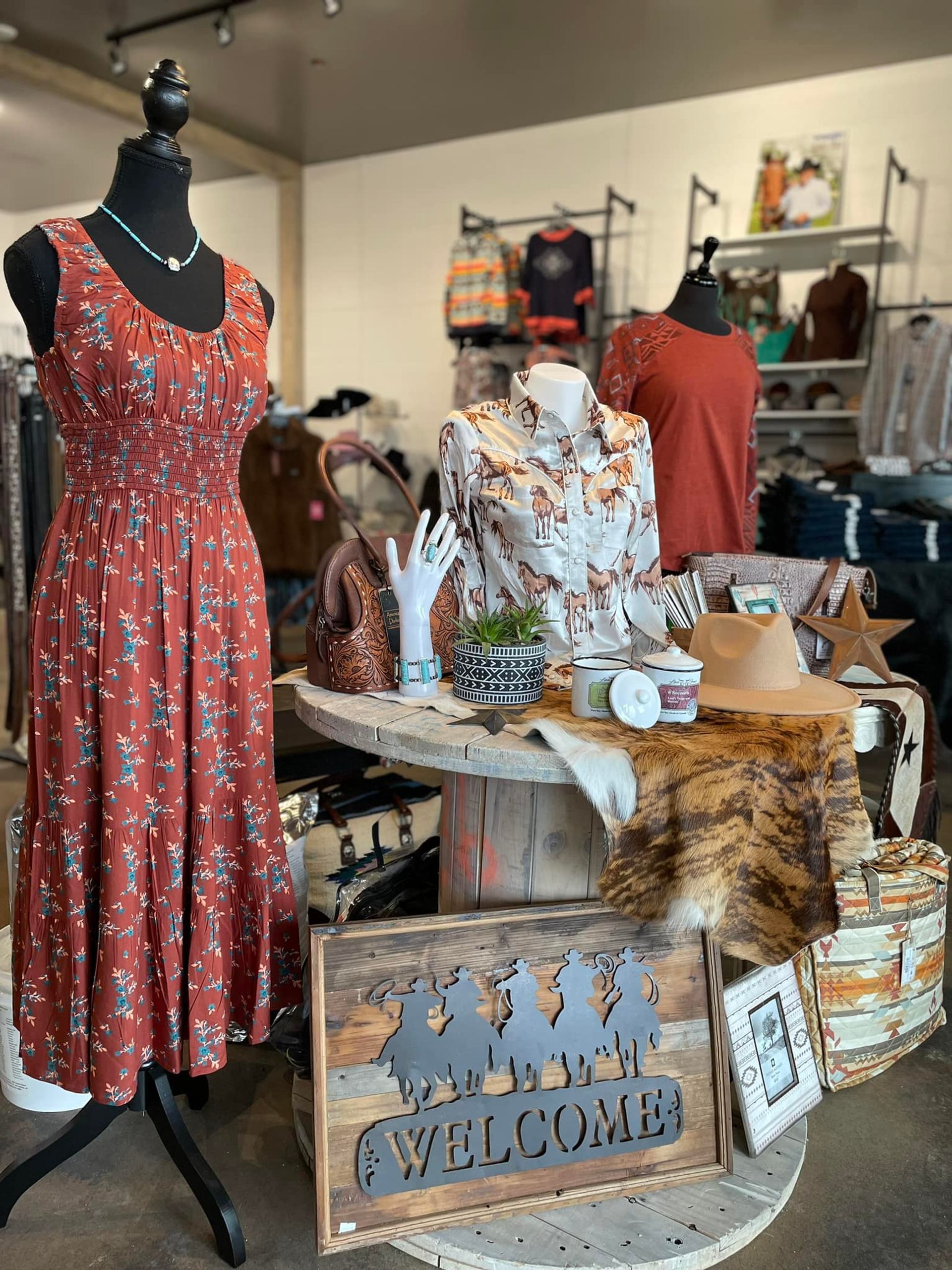 Clothing displays at the store