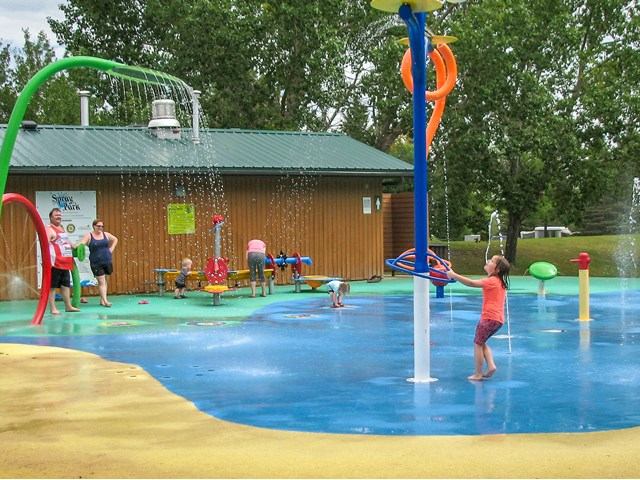 Splash Park with kids playing