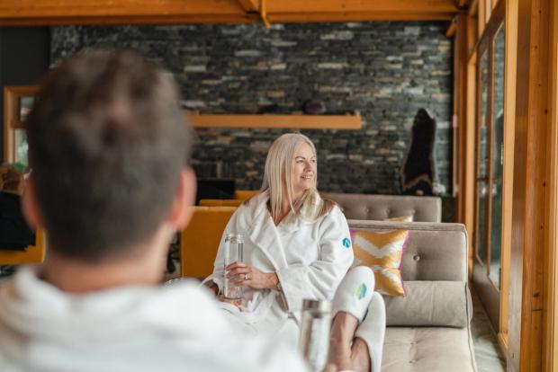 Couple relaxing at Spa at Azuridge.