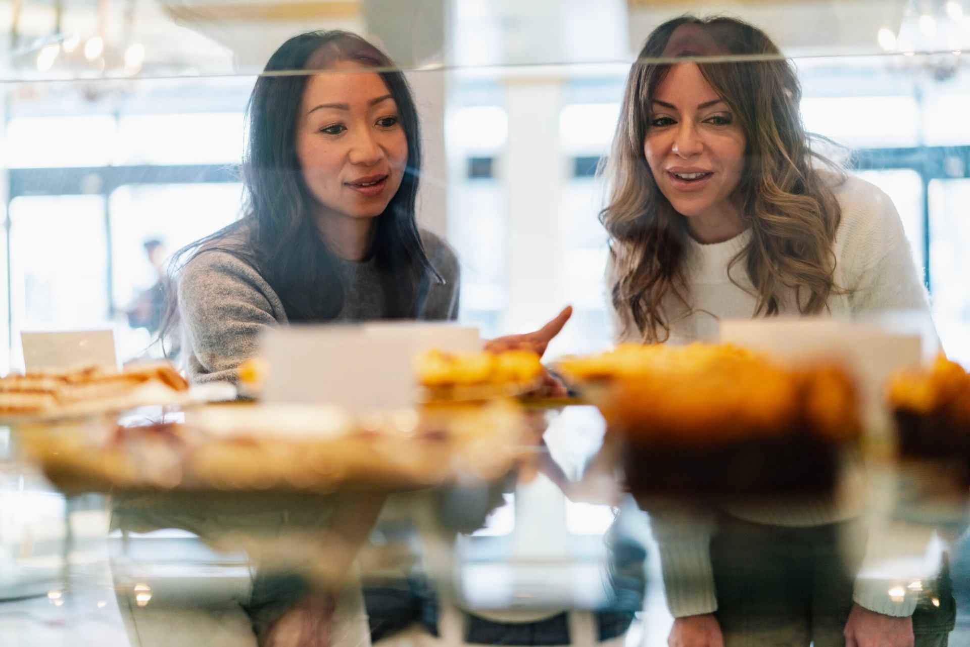 Customers looking at desserts at Duchess Bakery.
