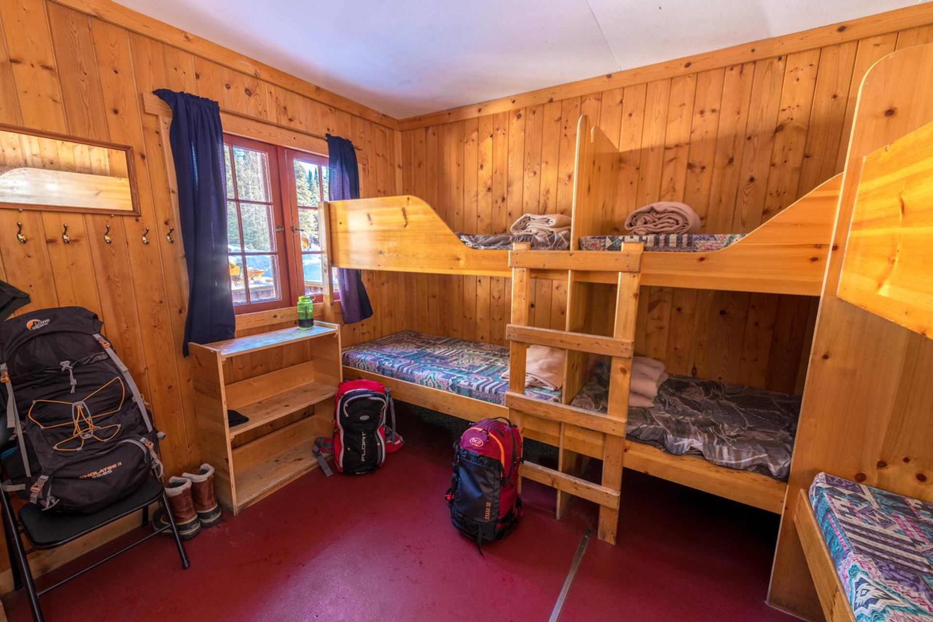Cozy guest room with bunkbeds.