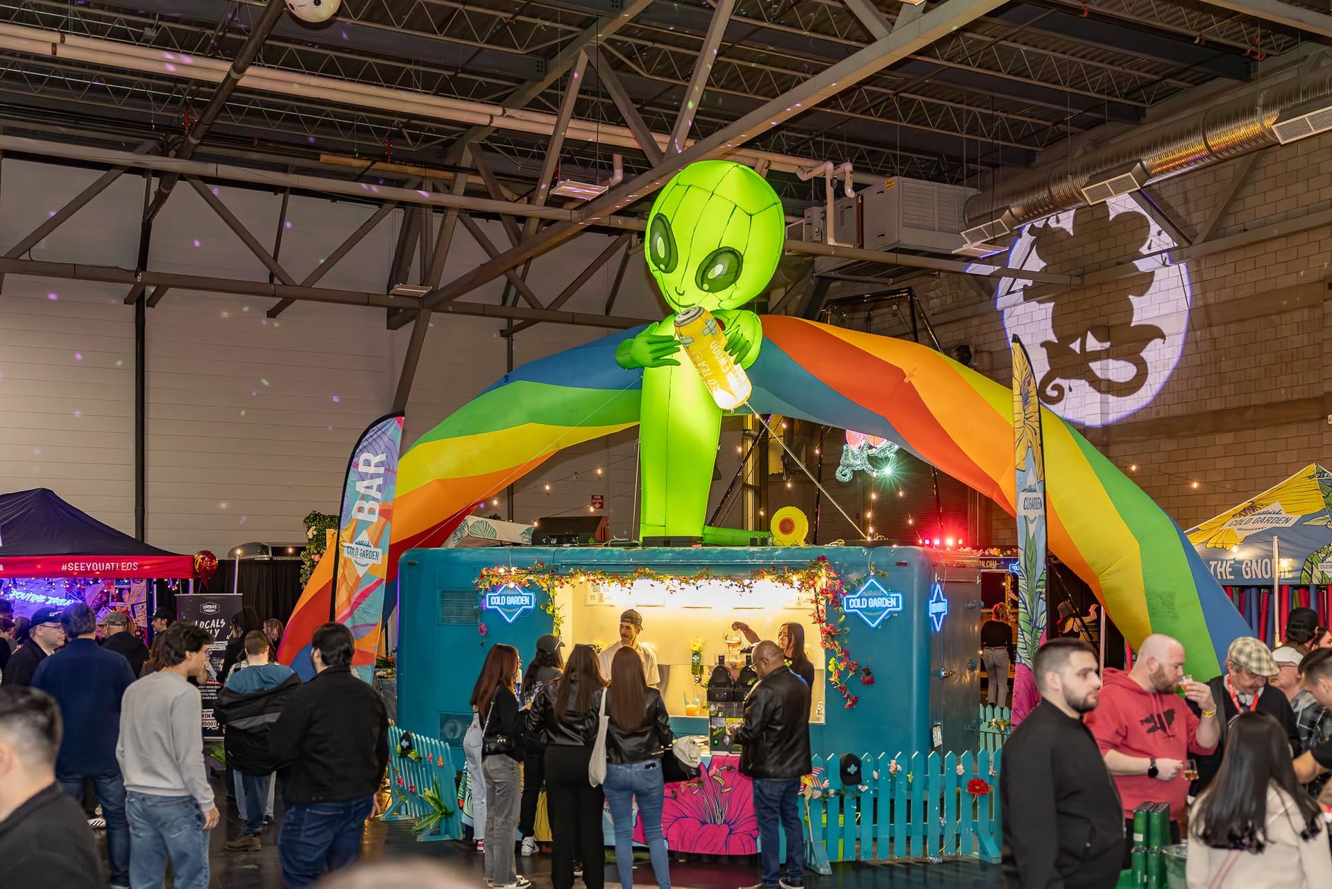 One of the booths at Beerfest with an Alien