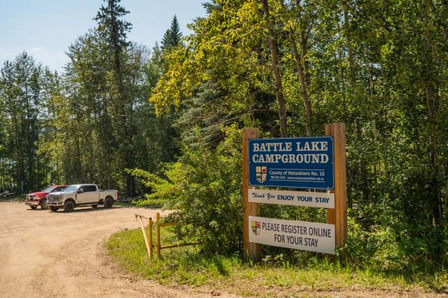 Sign at Battle Lake Park Campground.