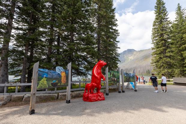 Exhibits at Cameron Lake.