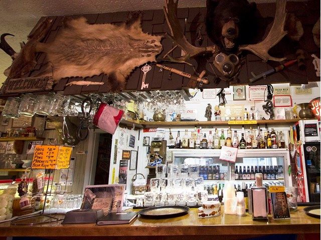 The bar inside of the Last Chance Saloon.