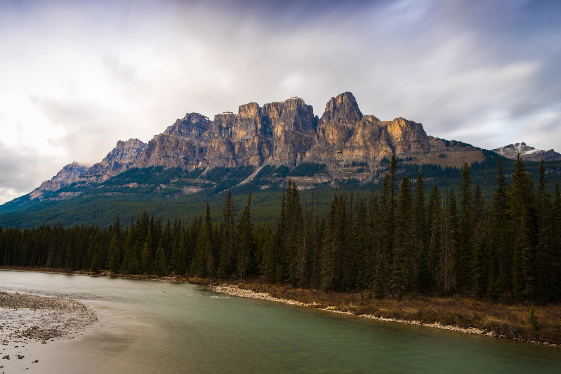 It's a scenic viewpoint along the Bow Valley Parkway, offering dramatic views of Castle Mountain.