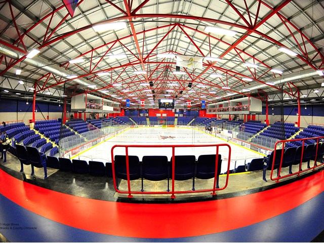 Inside the ice arena