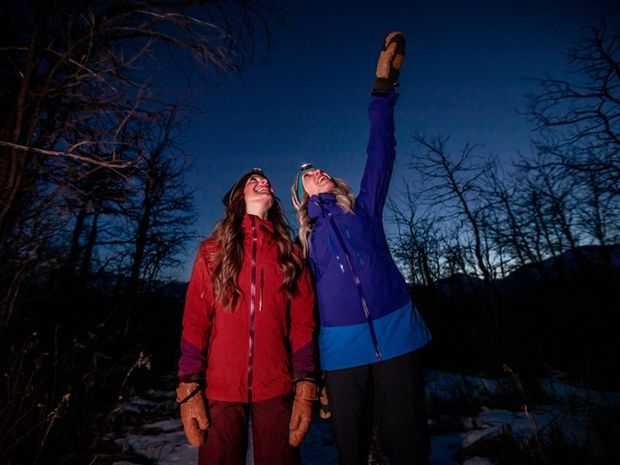 People looking up at night sky on a Dark Sky Guides tour.