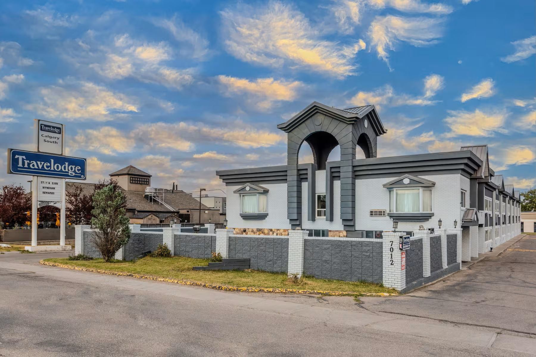 Travelodge Calgary South welcomes guests with a convenient exterior and roadside location.