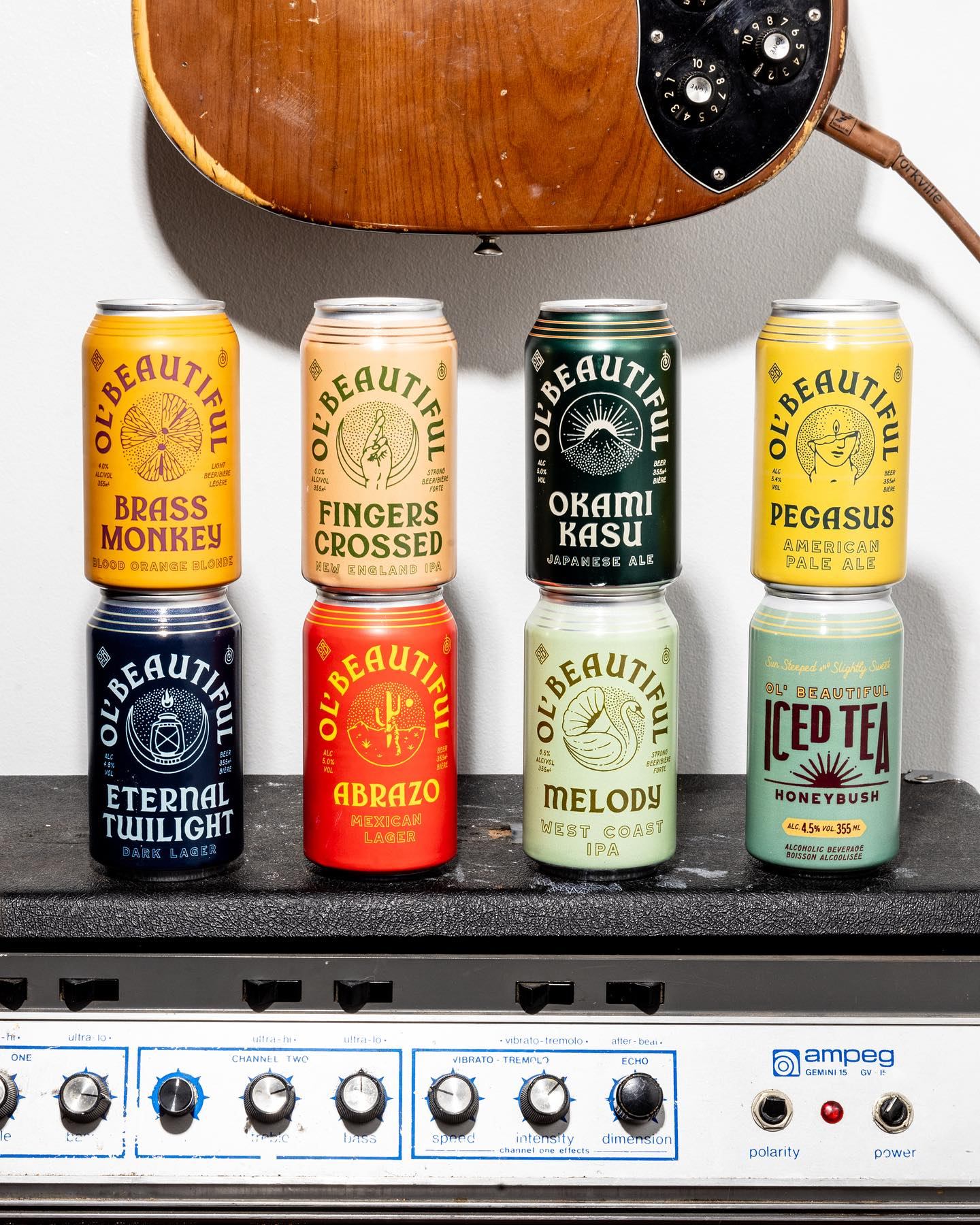 Eight of their different brews
