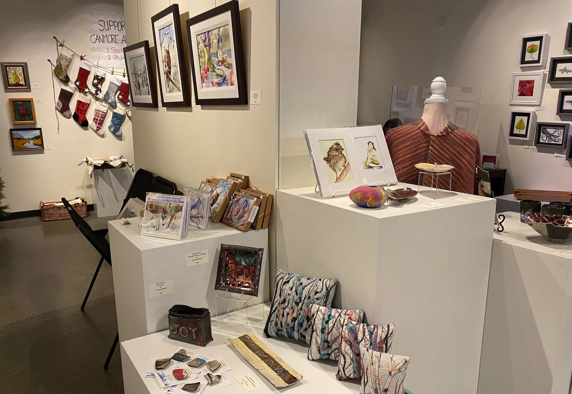 Art on display in the gallery