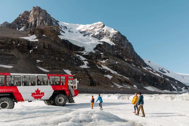 Family on a Columbia Icefield Glacier tour.