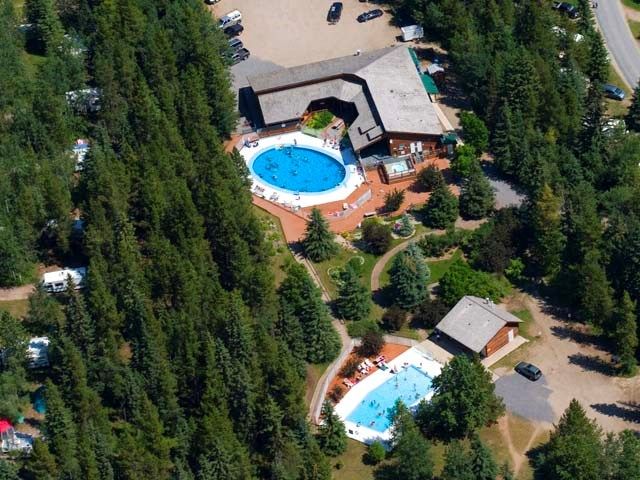 Aerial view of Wilderness Village RV Resort.